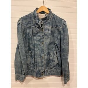 Vintage 80s patterned denim jacket